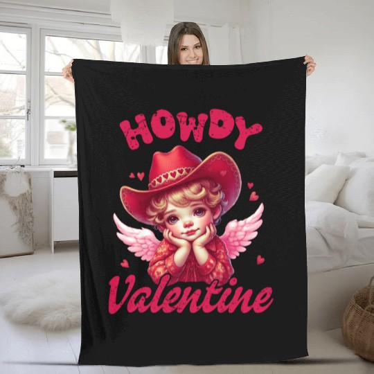 Howdy Valentine, Valentines Day Fleece Blankets