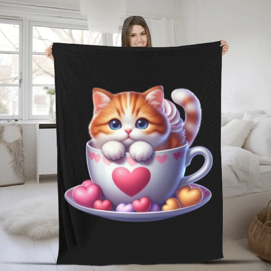 Valentine Retro, Happy Valentines Day Fleece Blankets