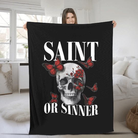 Cool Butterfly Skull Fleece Blankets