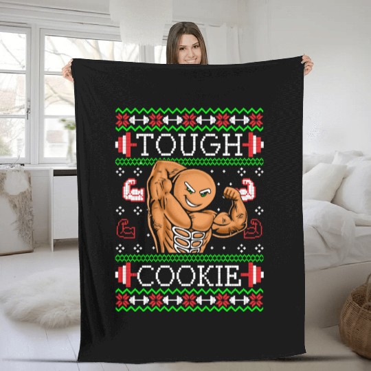 Gingerbread Man Funny Christmas Workout Gym Ugly Fleece Blankets