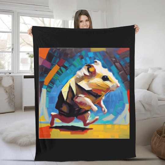 Hamster runner Fleece Blankets