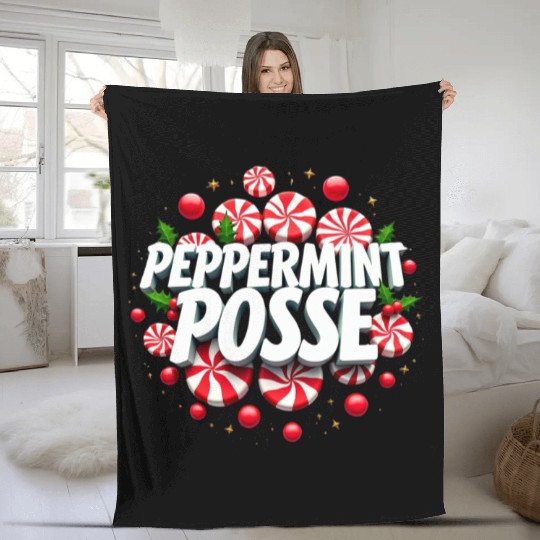 Peppermint Posse Fleece Blankets