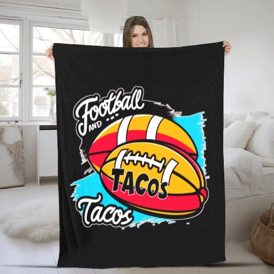 Football And Tacos : Tacos lover gift Fleece Blankets