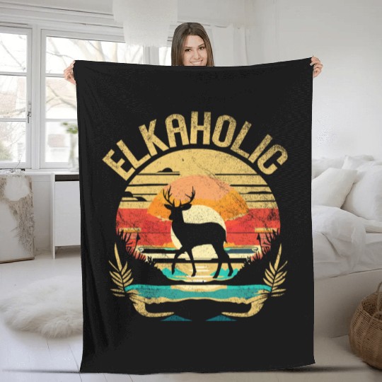 Elk Hunting Elkaholic Hunters Fleece Blankets