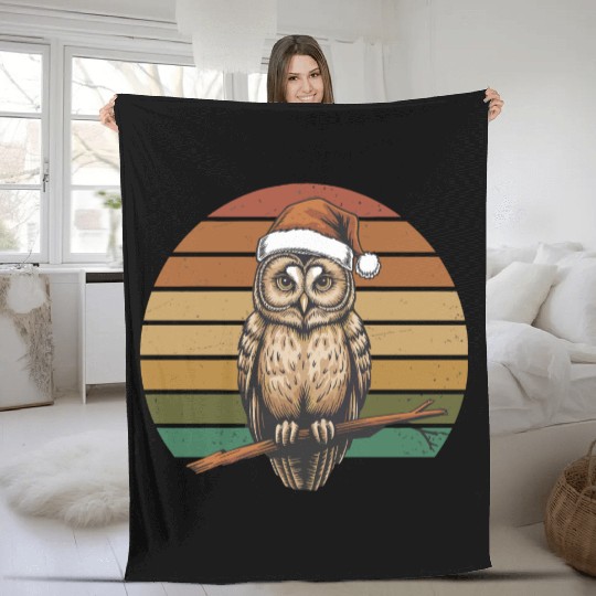 Christmas Owl Fleece Blankets