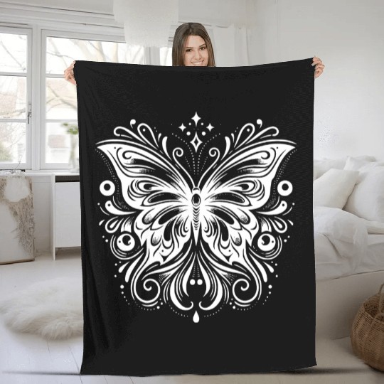 Pretty Ink Butterfly Tattoo Kids Style Fleece Blankets