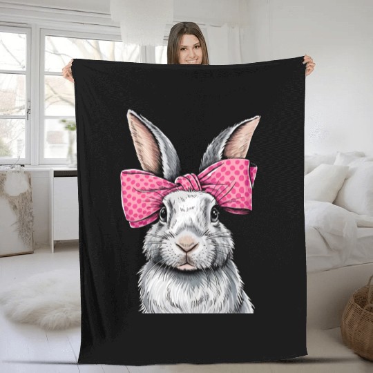 Happy Easter Bunny, Easter Day Fleece Blankets