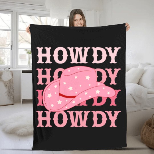 Howdy Cowboy Star Hat Fleece Blankets