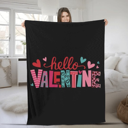 Valentines Cute, Valentine Day Fleece Blankets