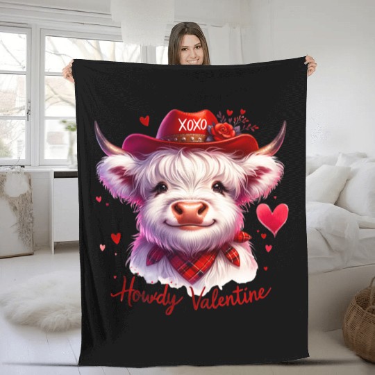 Howdy Valentine, Valentines Day Fleece Blankets