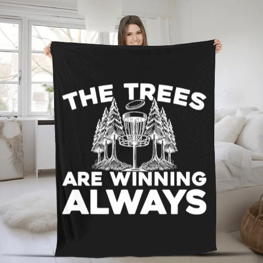 Disc Golf Frisbee Golf Tree Fleece Blankets
