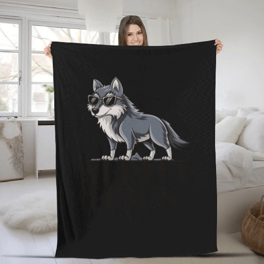 Beautiful gift idea funny quote design Alpha Wolf Fleece Blankets