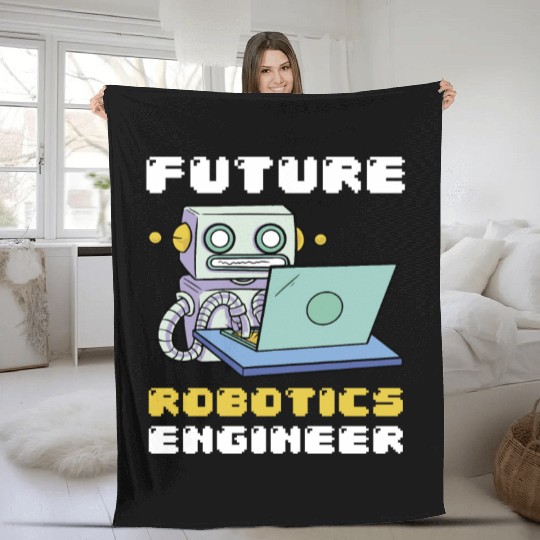Future Robotics Engineer Laptop Robot Fleece Blankets