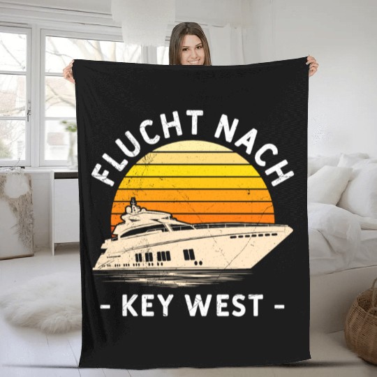 Florida ESCAPE TO KEY-WEST Sailing Florida Fleece Blankets