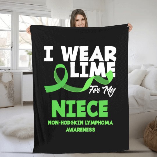 Non-Hodgkin Lymphoma Awareness Wear Lime Niece Fleece Blankets