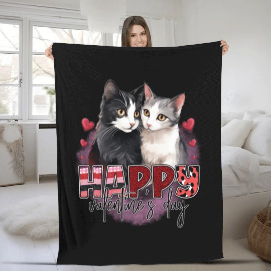Happy Valentines Day Fleece Blankets