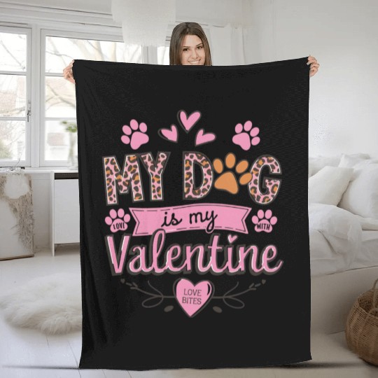 Valentines, Valentines Day, Retro Valentine Fleece Blankets
