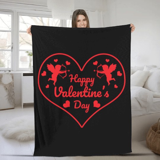 Happy Valentines Day Fleece Blankets