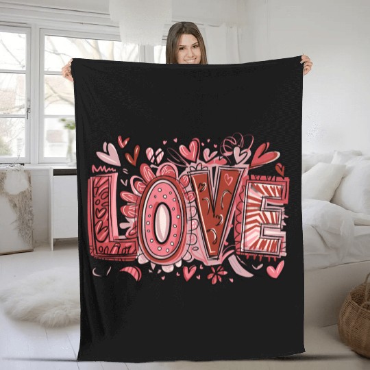 Valentines Day, Valentine Retro Fleece Blankets