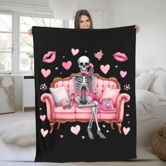 Valentines Cute, Valentine Retro Fleece Blankets