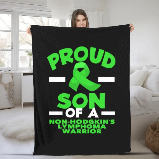 Non-Hodgkin Lymphoma Awareness Proud Son Fleece Blankets