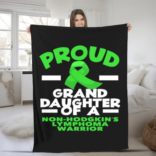 Non-Hodgkin Lymphoma Awareness Proud Granddaughter Fleece Blankets