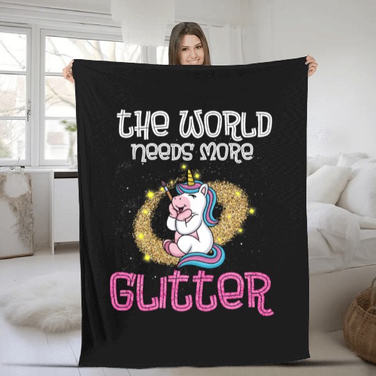 Colorful Unicorn, Funny Animal And Fantasy Fans Fleece Blankets
