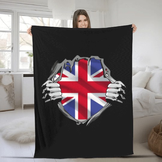 Union Jack Ripped Style UK Pride Fleece Blankets