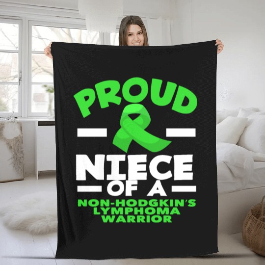Non-Hodgkin Lymphoma Awareness Proud Niece Fleece Blankets
