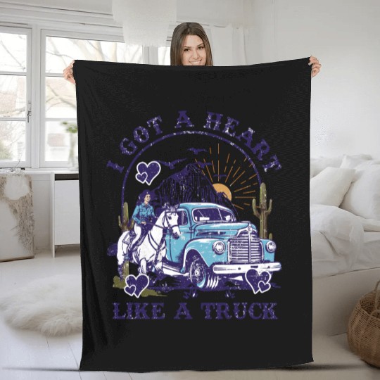 I Got A Heart Like A Truck Fleece Blankets