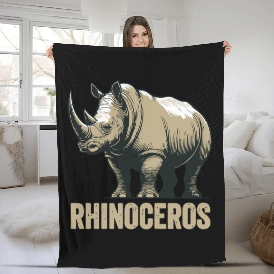 Rhinoceros Rhino Safari African Animal Fleece Blankets