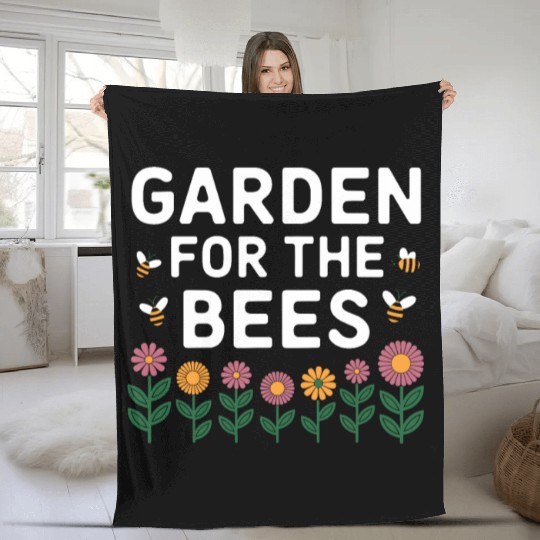 Bee-Friendly Gardener Pollinator Garden and Save Fleece Blankets