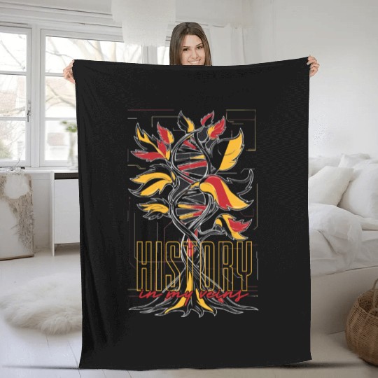 Genealogy Genealogist German History In My Veins Fleece Blankets