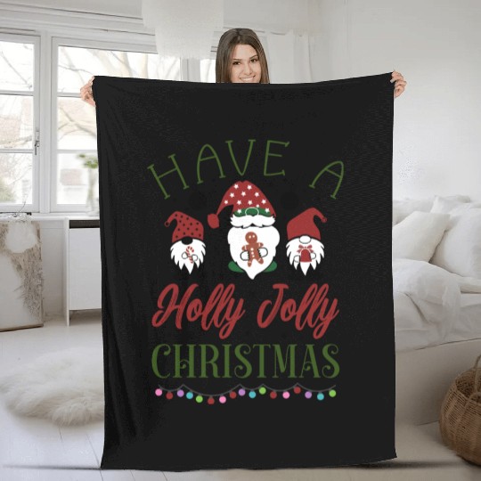 Have a holly jolly christmas Fleece Blankets