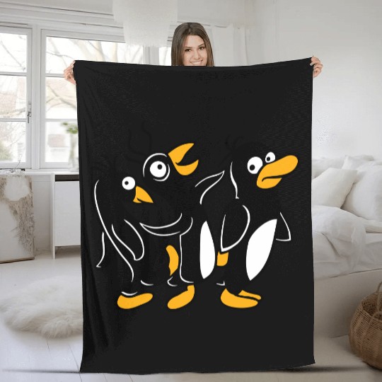 Crazy Penguins Walk Stupid Foot Kick Team Friends Fleece Blankets