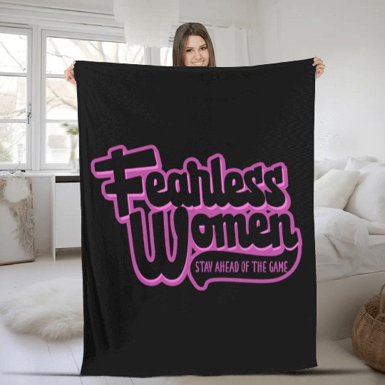 Fearless Women Stay Ahead of the Game Fleece Blankets