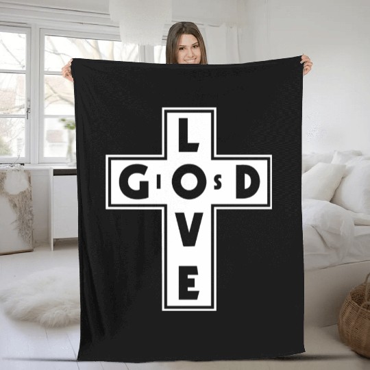 God Is Love Love Jesus Christian Christmas Fleece Blankets