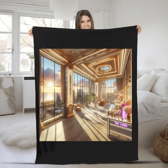 SD Tan Lines Salon Fleece Blankets