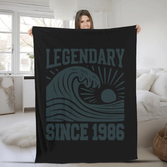 Legendary Since 1986 Birthday Vibes Fleece Blankets