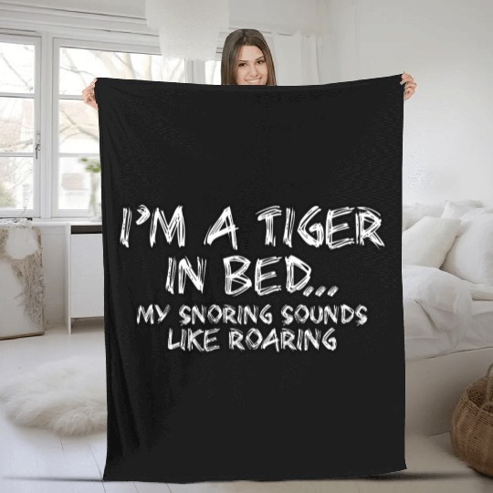 I´m a tiger in bed Fleece Blankets