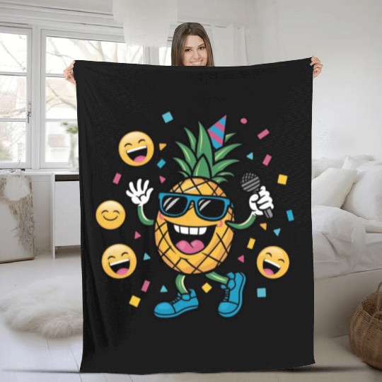 Pineapple Fruit Is Singing Fleece Blankets
