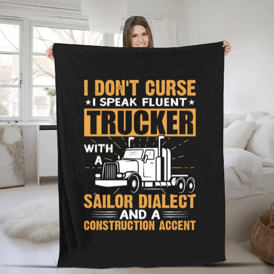 Life on the Road – Truck Driver Collection Fleece Blankets