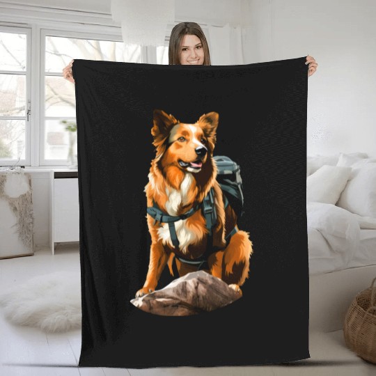 Dogs Mountaineering / Hiking Dog Fleece Blankets