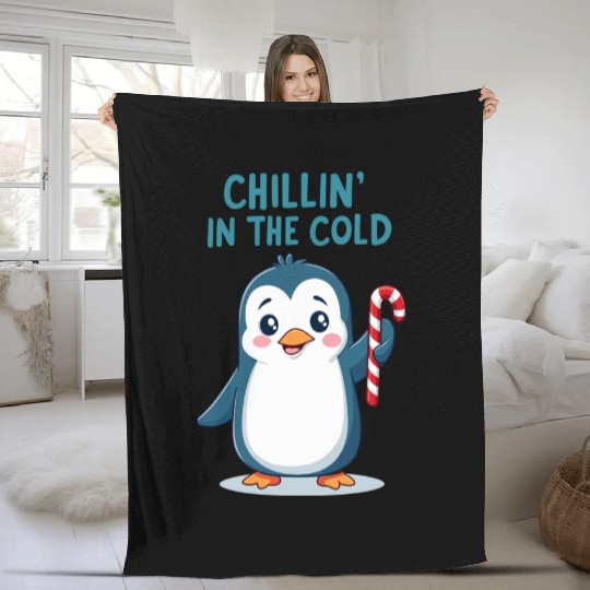 Chillin' Penguin Winter Fun Fleece Blankets