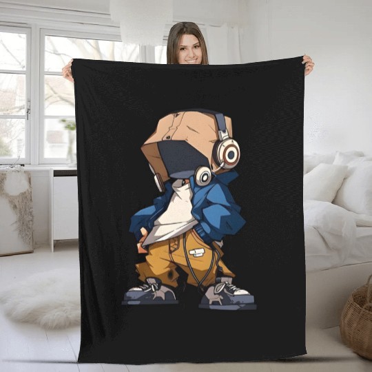 Cyberpunk Robot Fleece Blankets