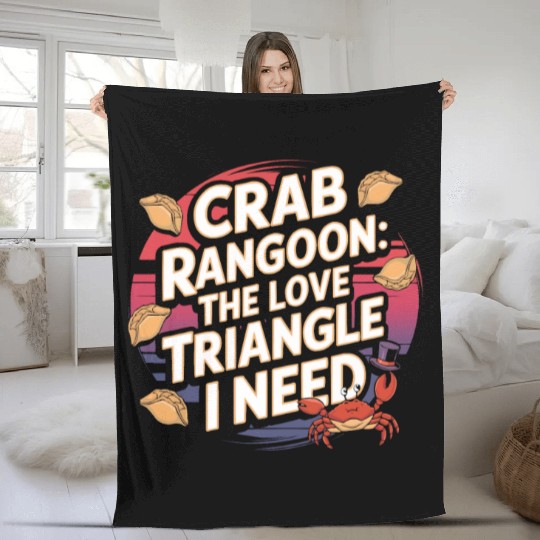 Crab Rangoon Lover American Chinese Sea Food Fleece Blankets