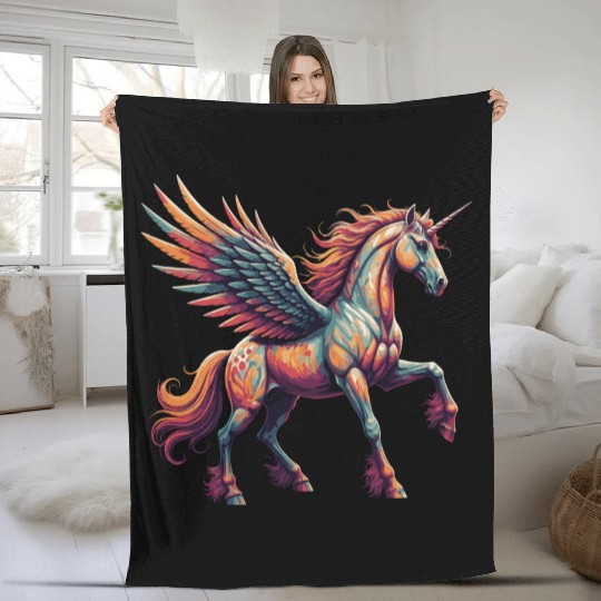 Unicorn Graffiti Fleece Blankets