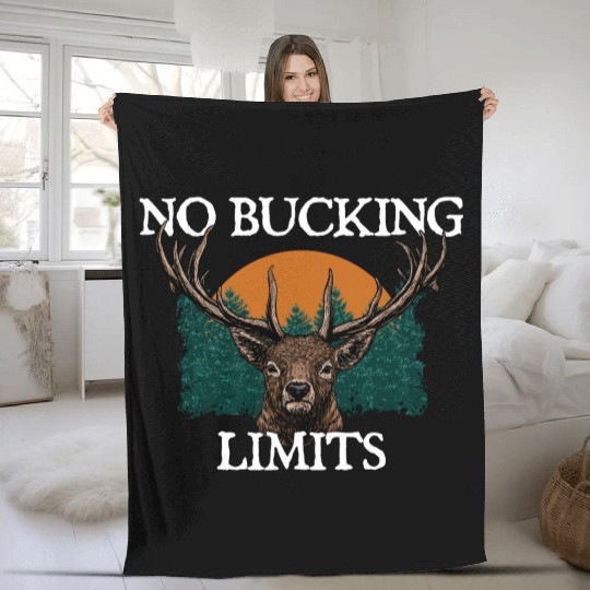 No Bucking Limits Deer Hunting Elk Hunter Wild Fleece Blankets