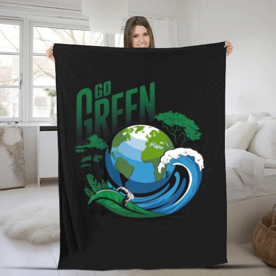 save the earth Awareness about climate change shir Fleece Blankets