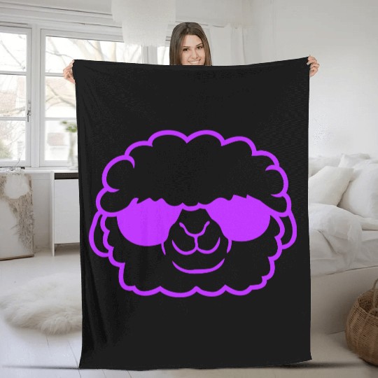 Sheep Sunglasses Cool Party Lamb Cute Head Face Fleece Blankets